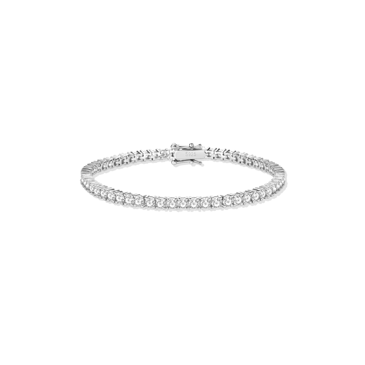 Silver Tennis Moissanite Bracelet