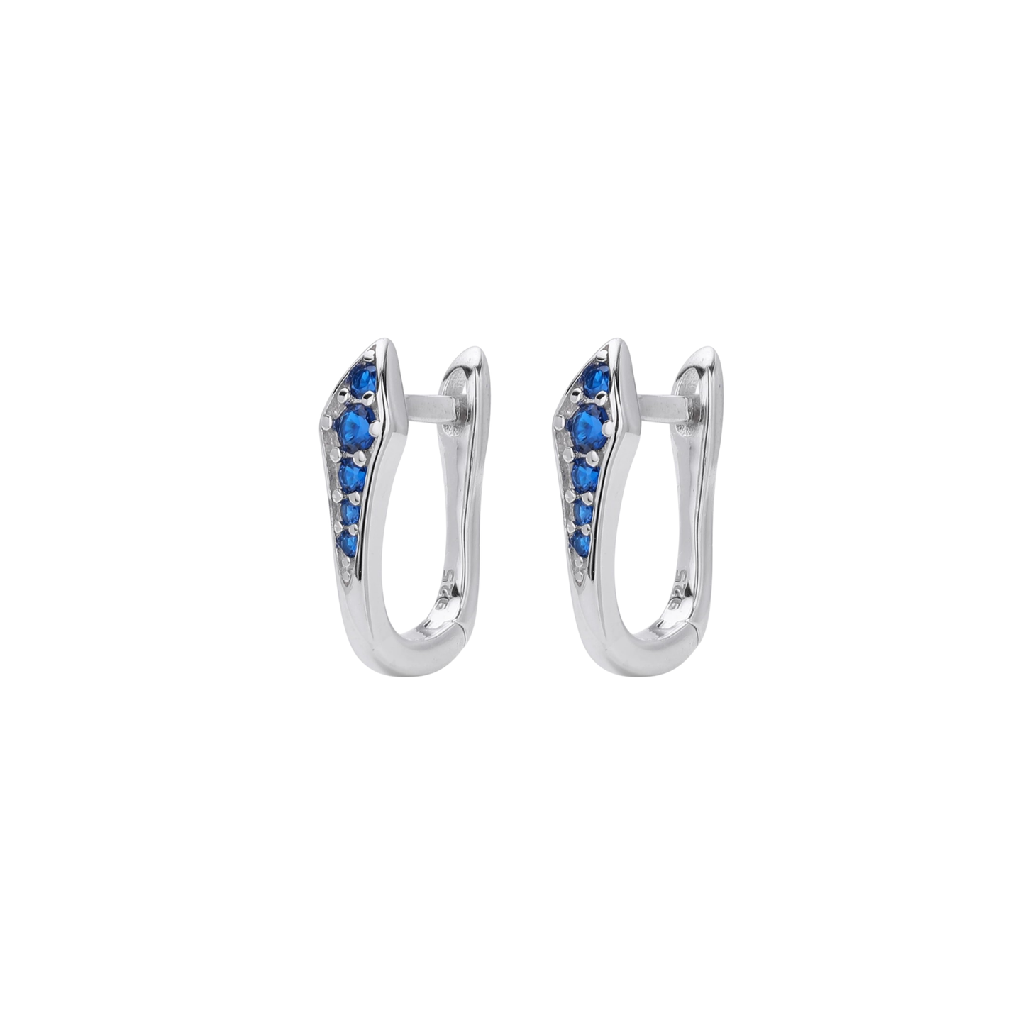 Gilmmer Blue Silver Hoops