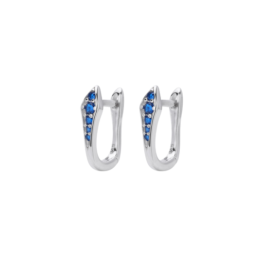Gilmmer Blue Silver Hoops