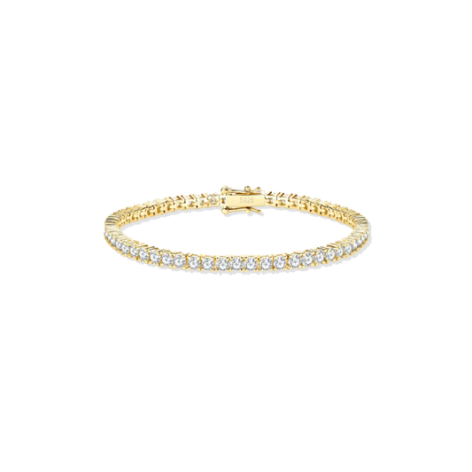 Golden Tennis Moissanite Bracelet