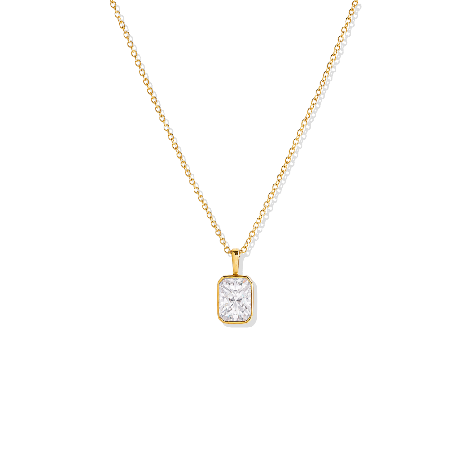 Simple Golden Necklace Rectangle