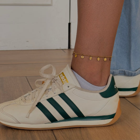 Golden Pink Wheel Anklet