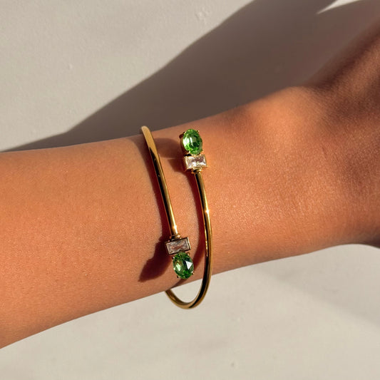 Open Green Golden Bracelet