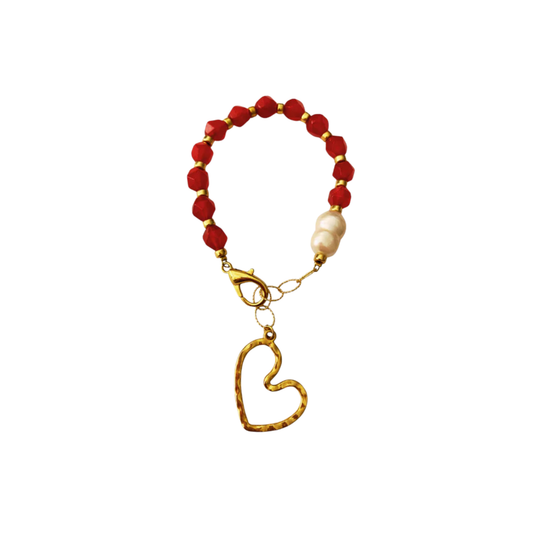 Pulsera Con Agata Perla Y Dije