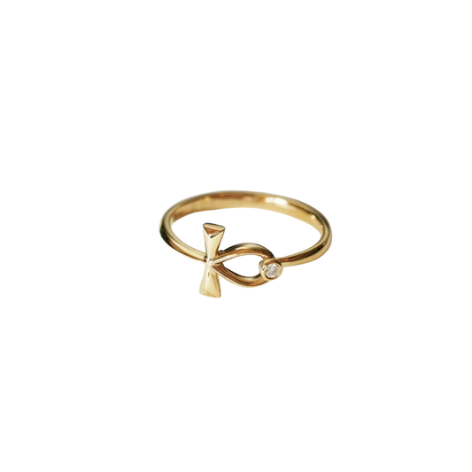 Egyptian Cross Ring Golden