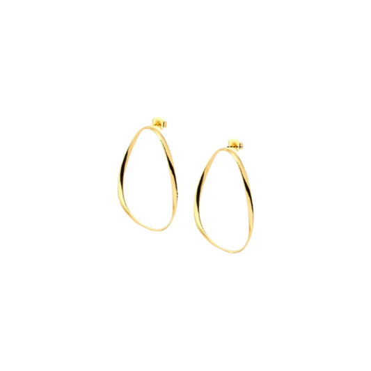 IRREGULAR OVAL GOLDEN EARRINGS