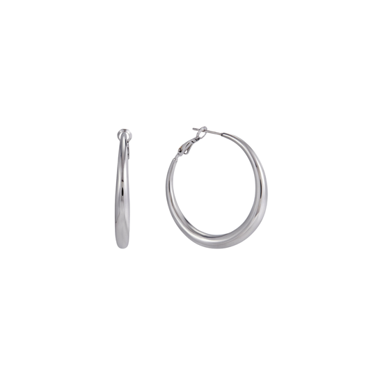 Silver Plain Hoops