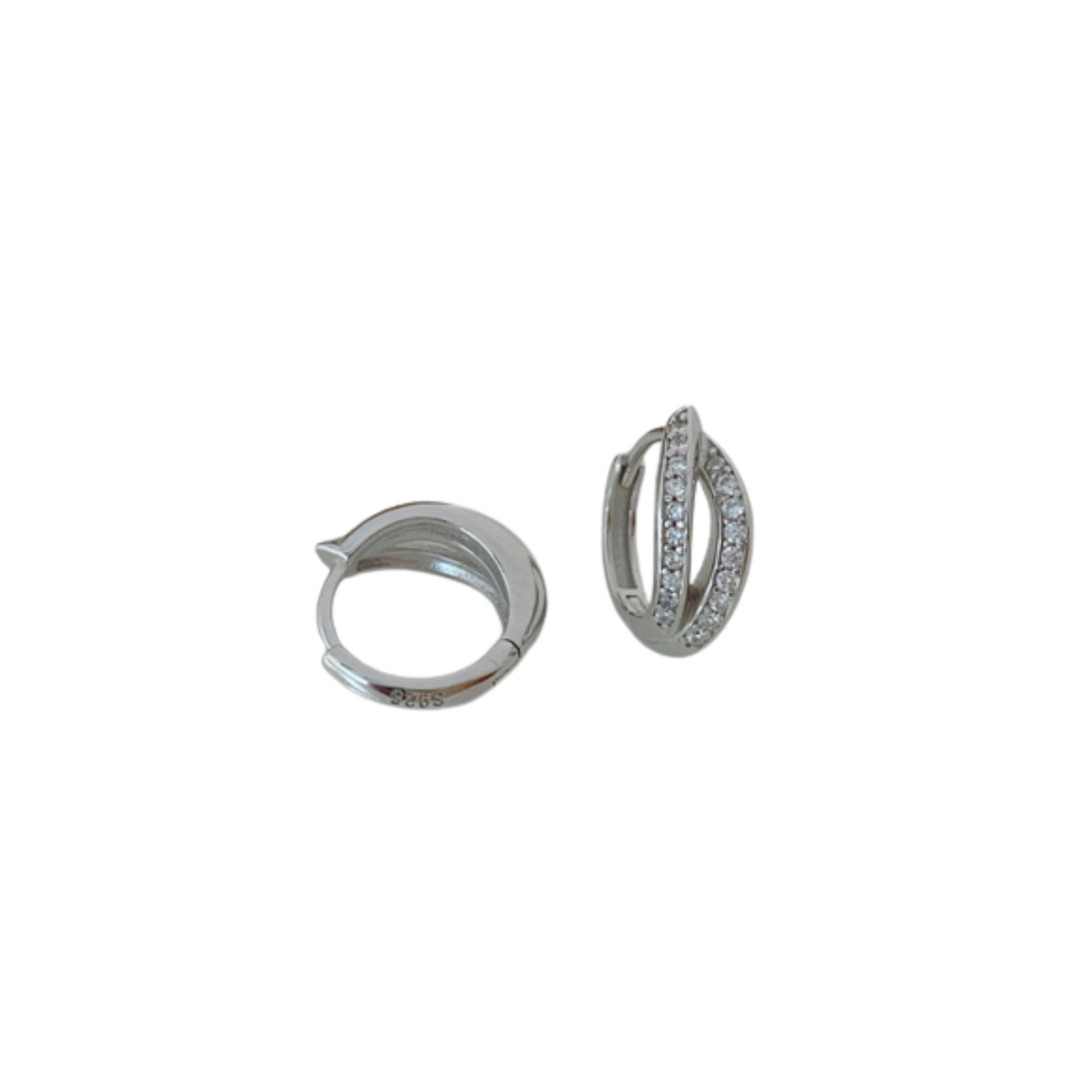 Mini Silver Eternity Hoops