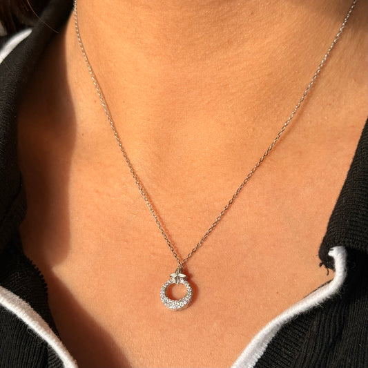 Silver Necklace Galaxy