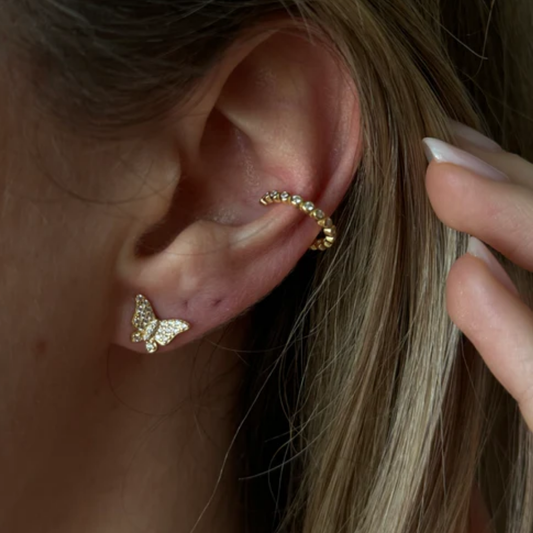 Sparkle Butterly Gold Studs