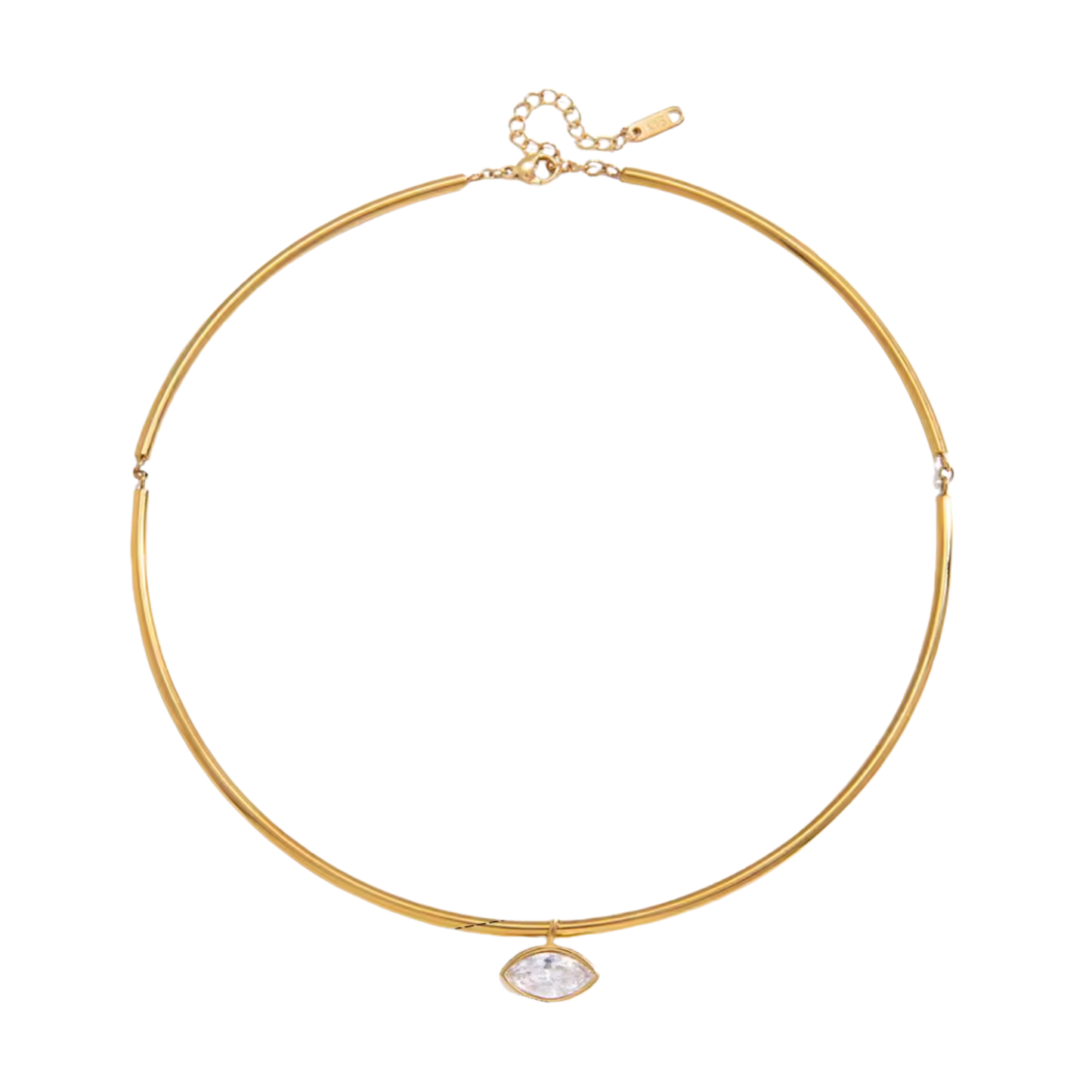 Eye Drop Rigid Golden Necklace
