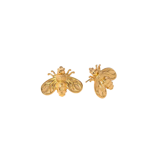 Golden bee earrings