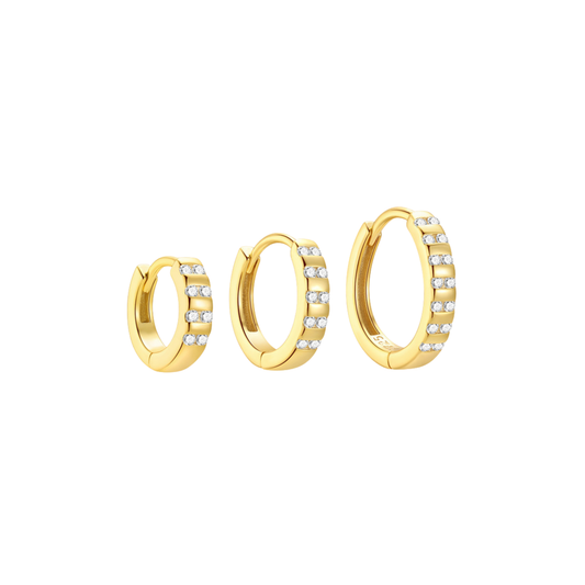 Mini Golden Spark Hoops Set