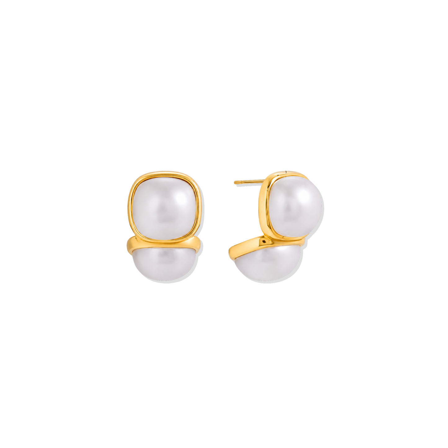Golden Earring Double Pearl