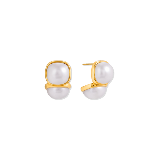 Golden Earring Double Pearl
