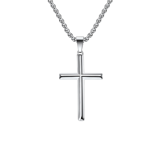 Alpha Cross Silver Necklace
