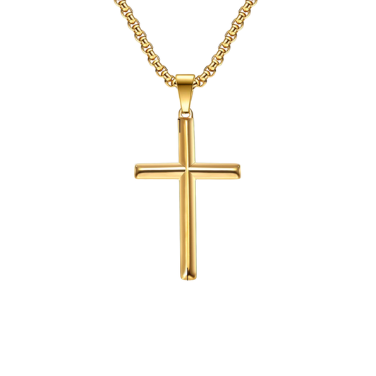 Alpha Cross Golden Necklace