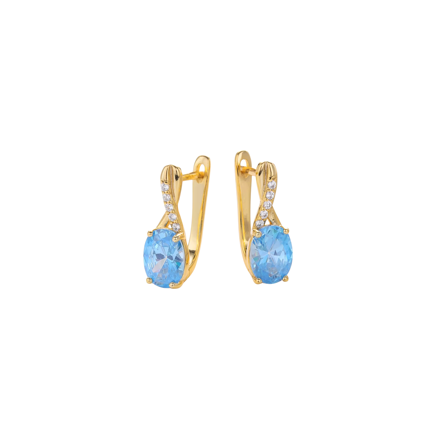 Blue Princess Golden Earrings