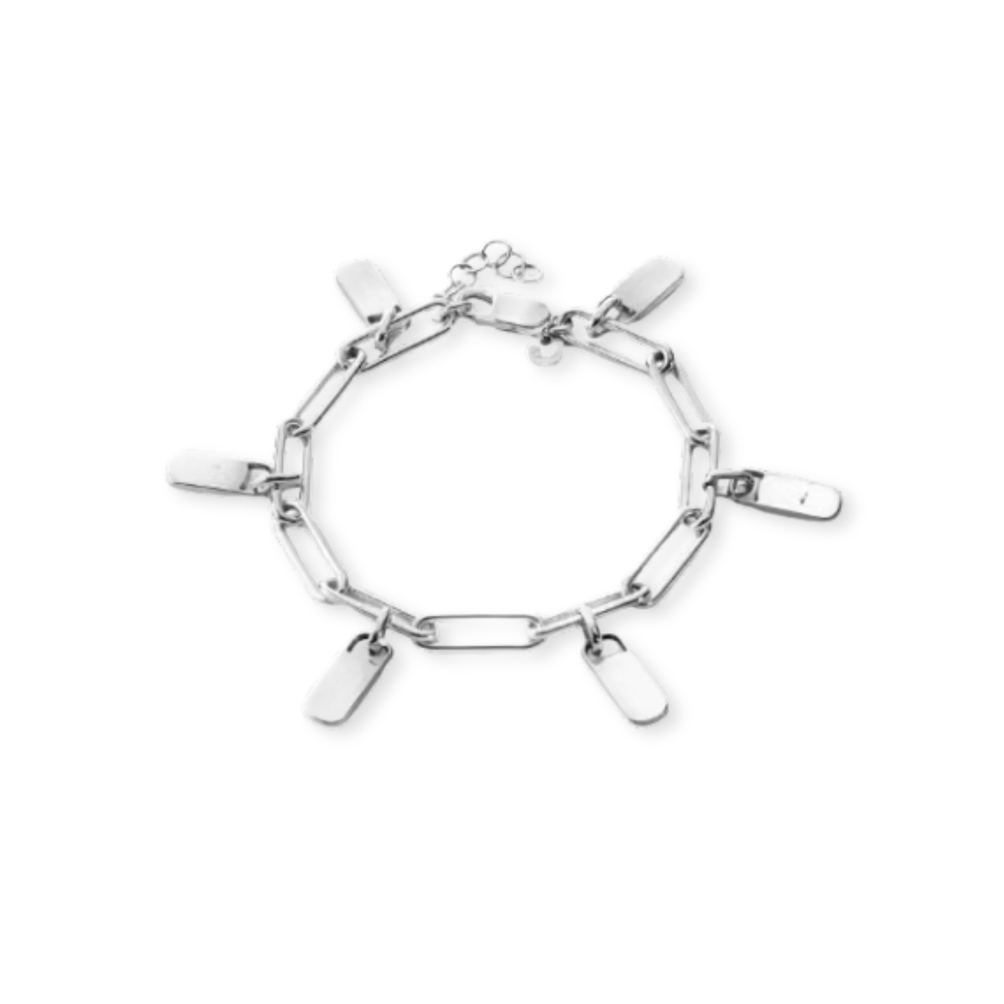 Links Multi Charm Silver Engravable Bracelet