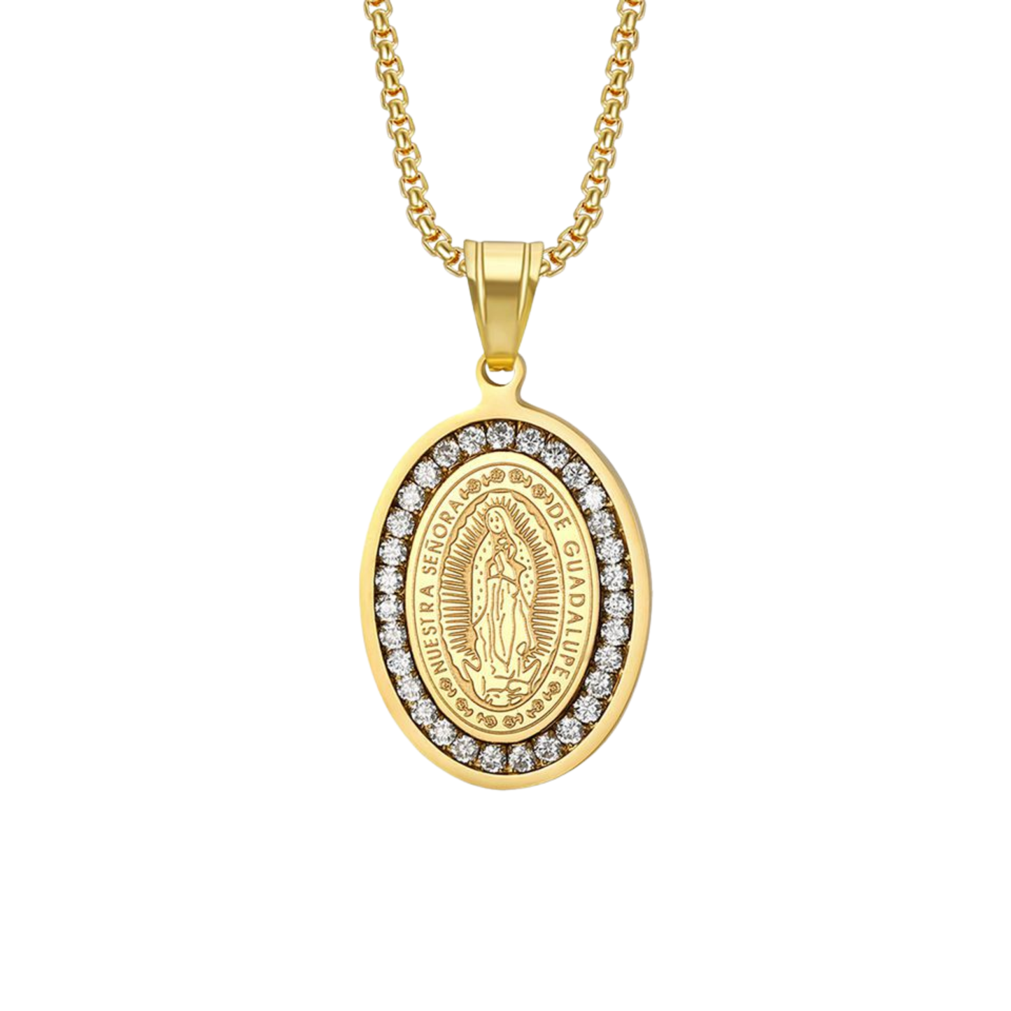 Golden Necklace Virgen De Guadalupe