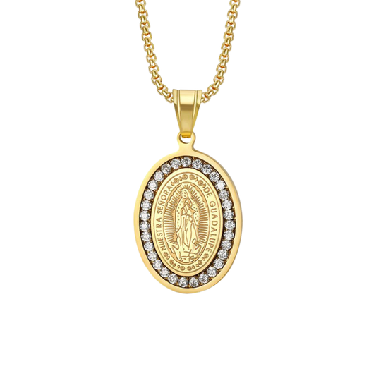 Golden Necklace Virgen De Guadalupe