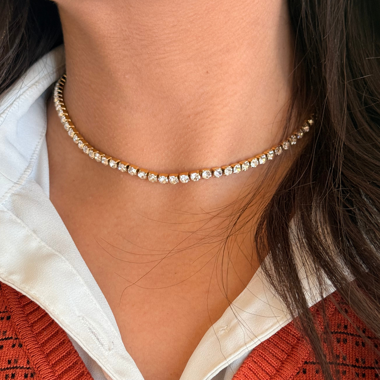 Tennis Golden Necklace