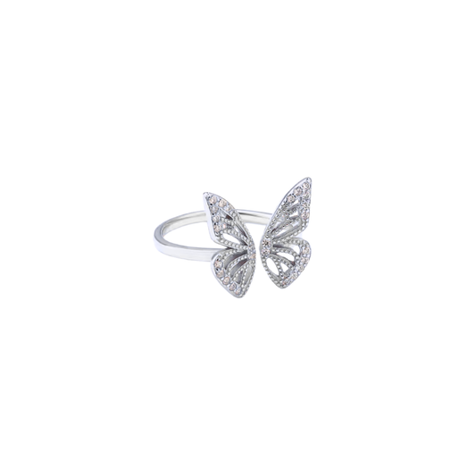 SILVER BUTTERFLY RING