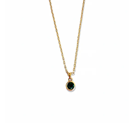 Green Solitaire Pendant Necklace