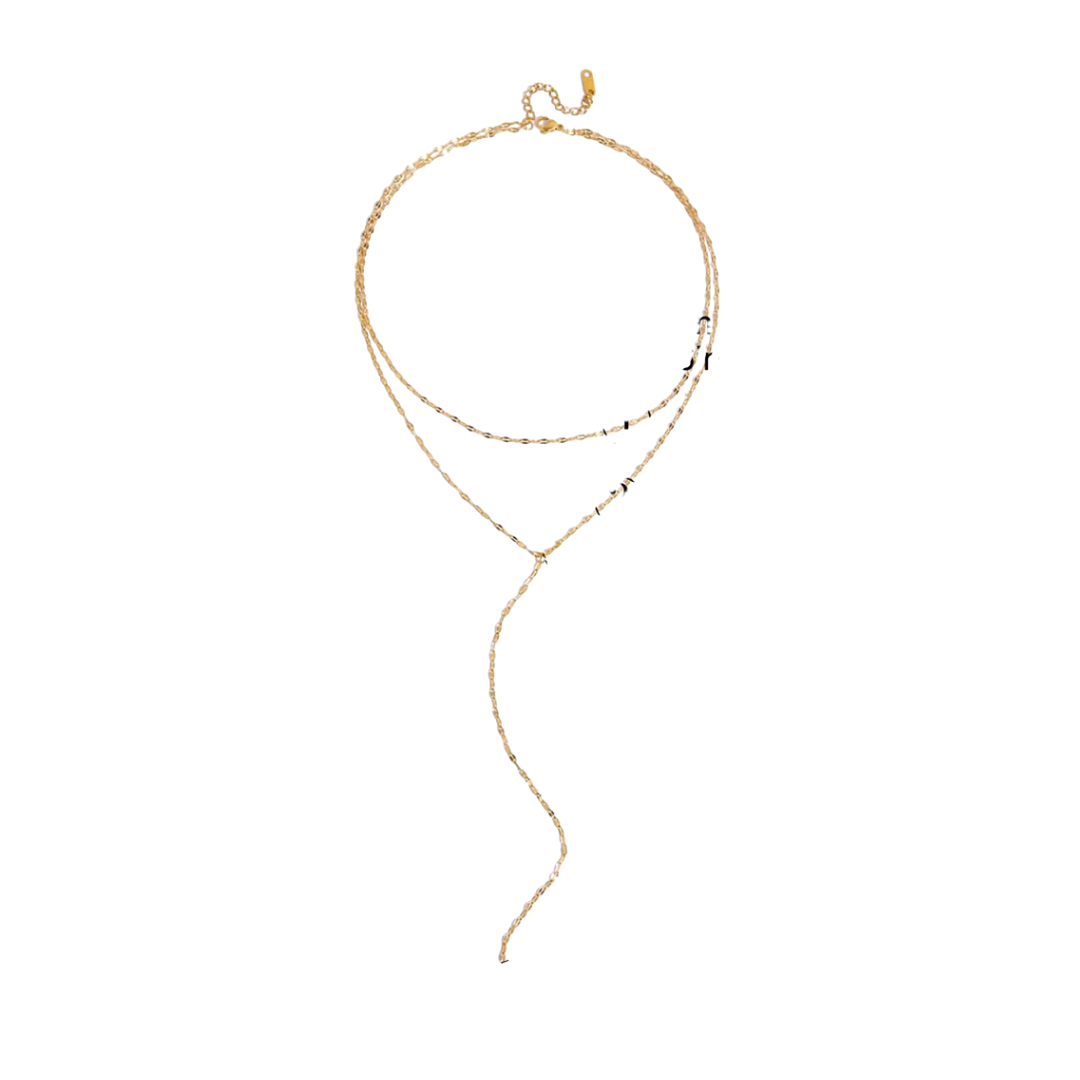 Gold Diamond Lariat Necklace