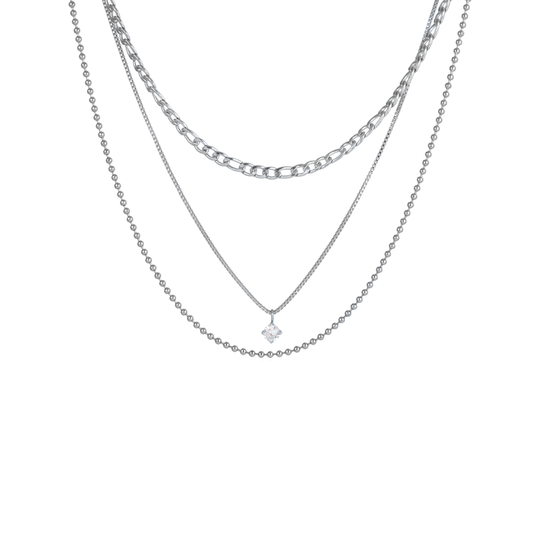 Triple Silver Delicate Necklace