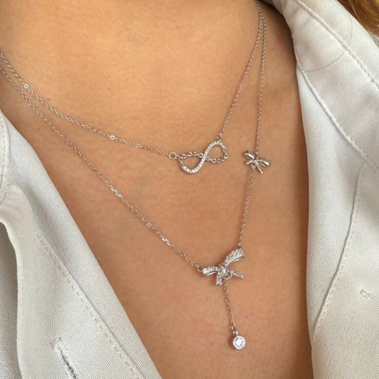 Infinity silver necklace