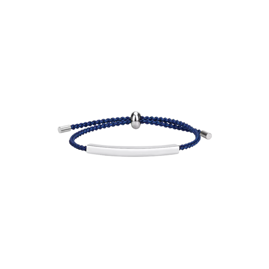 Blue Macrame Silver Bracelet