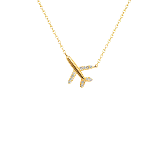 Airplane Golden Necklace