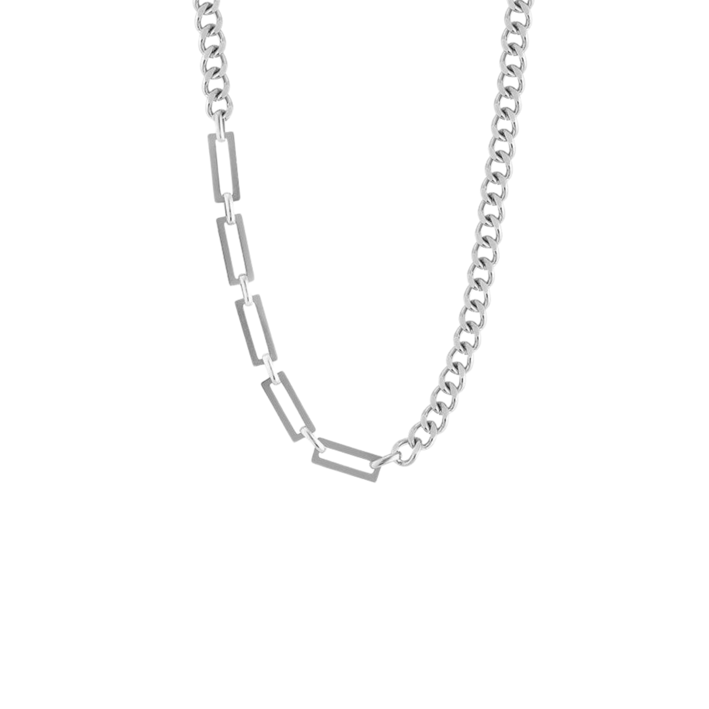 Edgy Silver Chunky Necklace