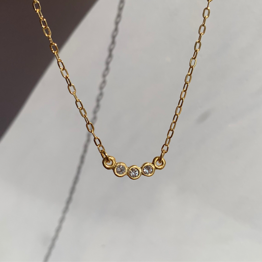 Three-crystal necklace