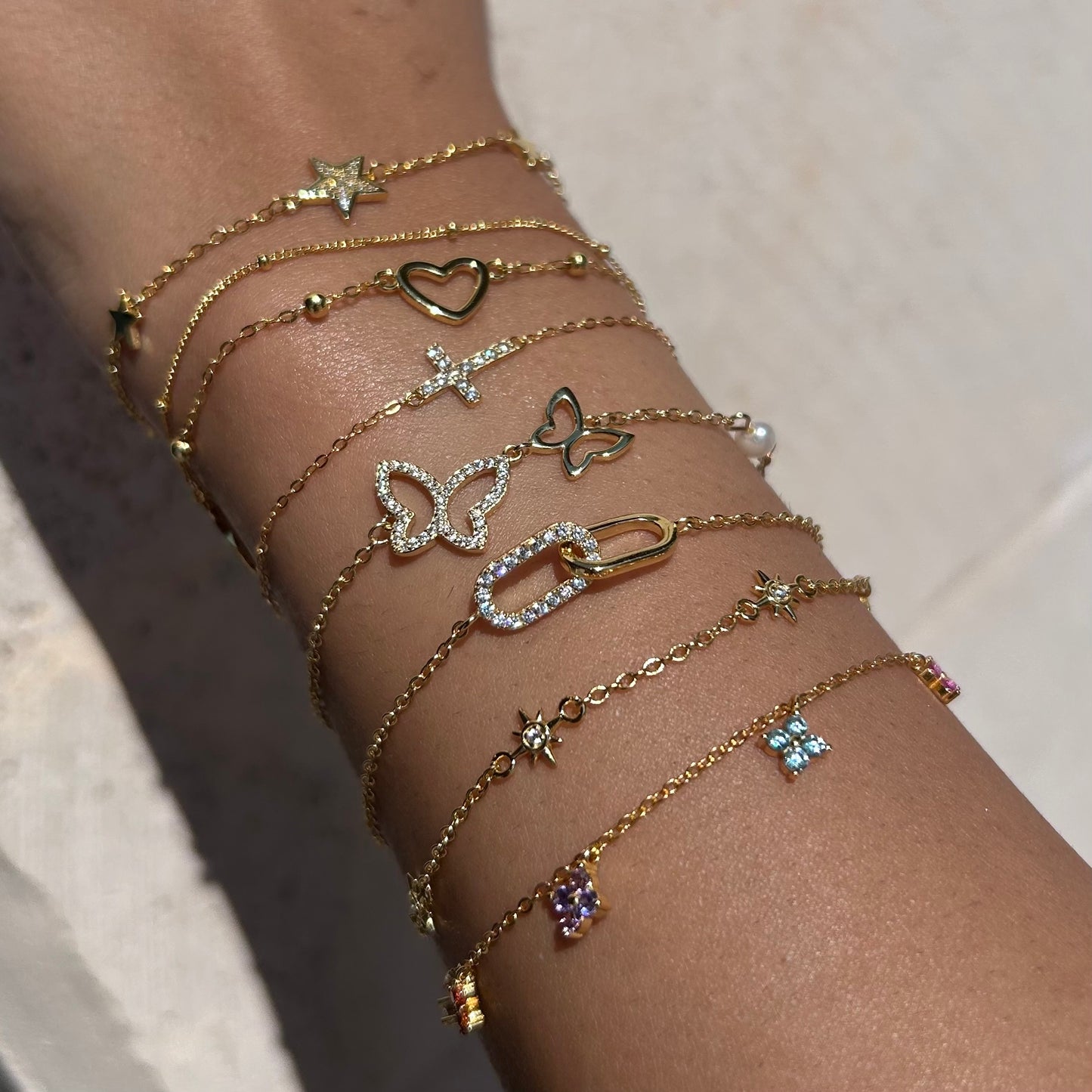 Multiple Charms Golden Bracelet