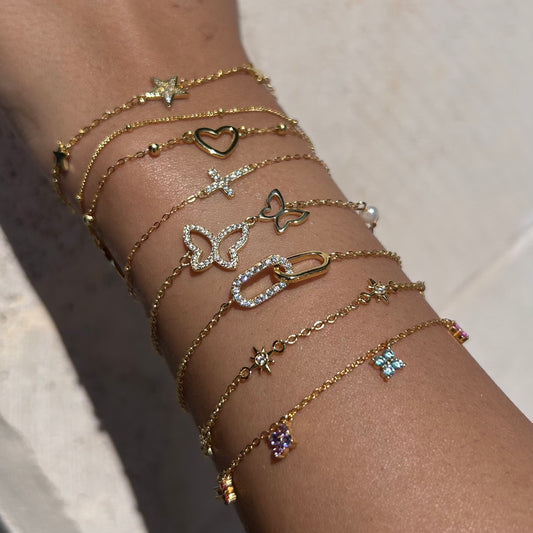 Multiple Charms Golden Bracelet