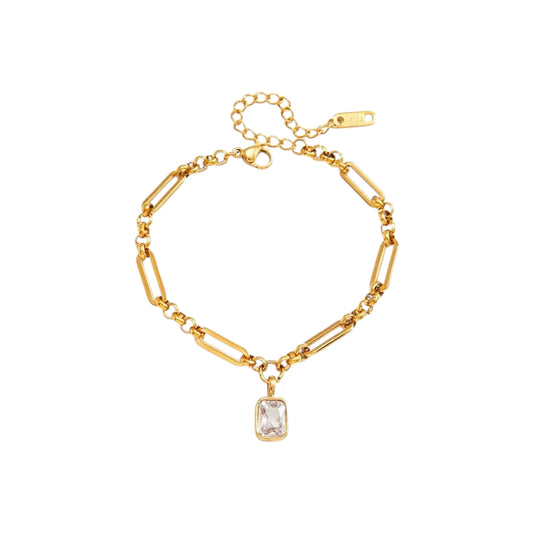 Golden Bracelet Figaro Rectangle