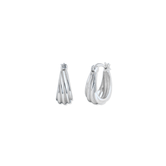 Silver Infinity Band Hoops