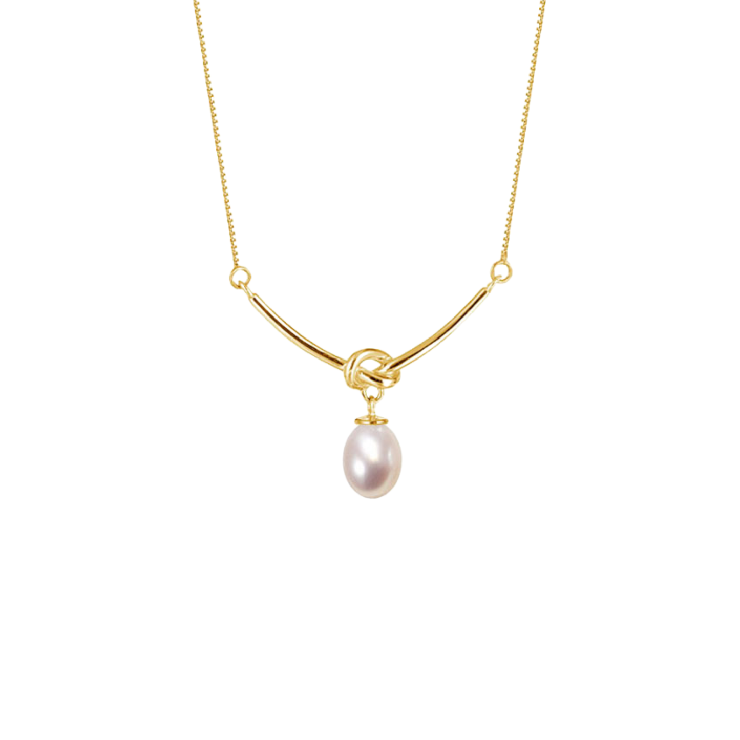 Golden Knot Pearl Necklace