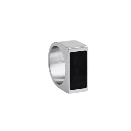 SILVER AND BLACK RING