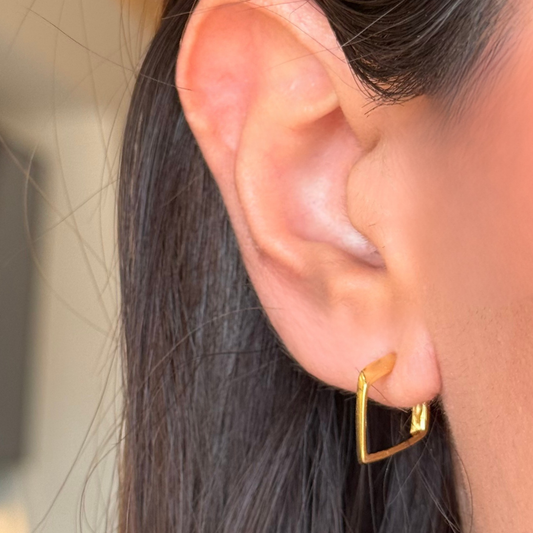 Small Square Gold Earring