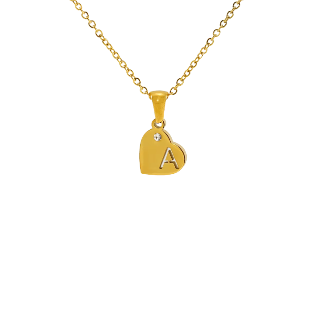 Initial heart golden necklace