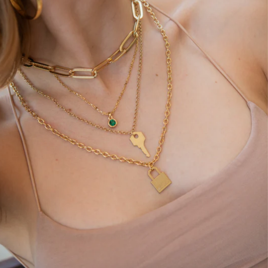 Green Solitaire Pendant Necklace