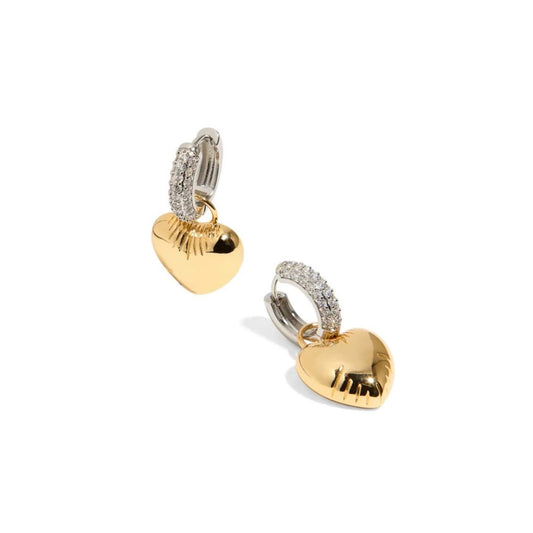 Dual Color Heart Hoops