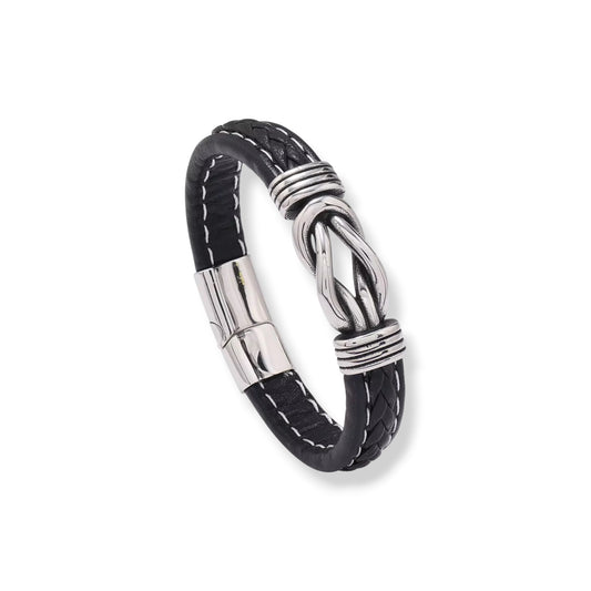 Black and silver know bracelet