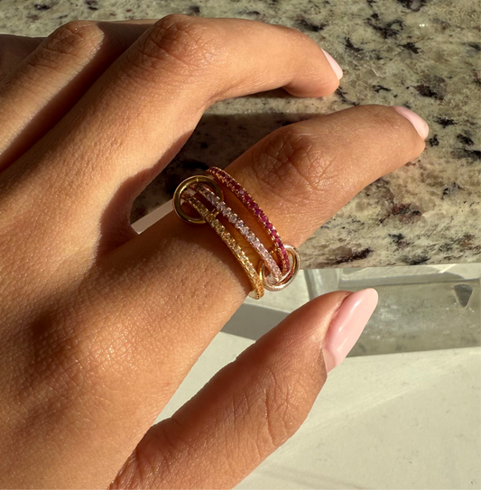 Triple colorful eternity ring