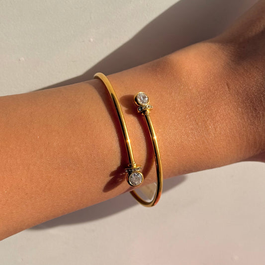 Open Clear Golden Bracelet