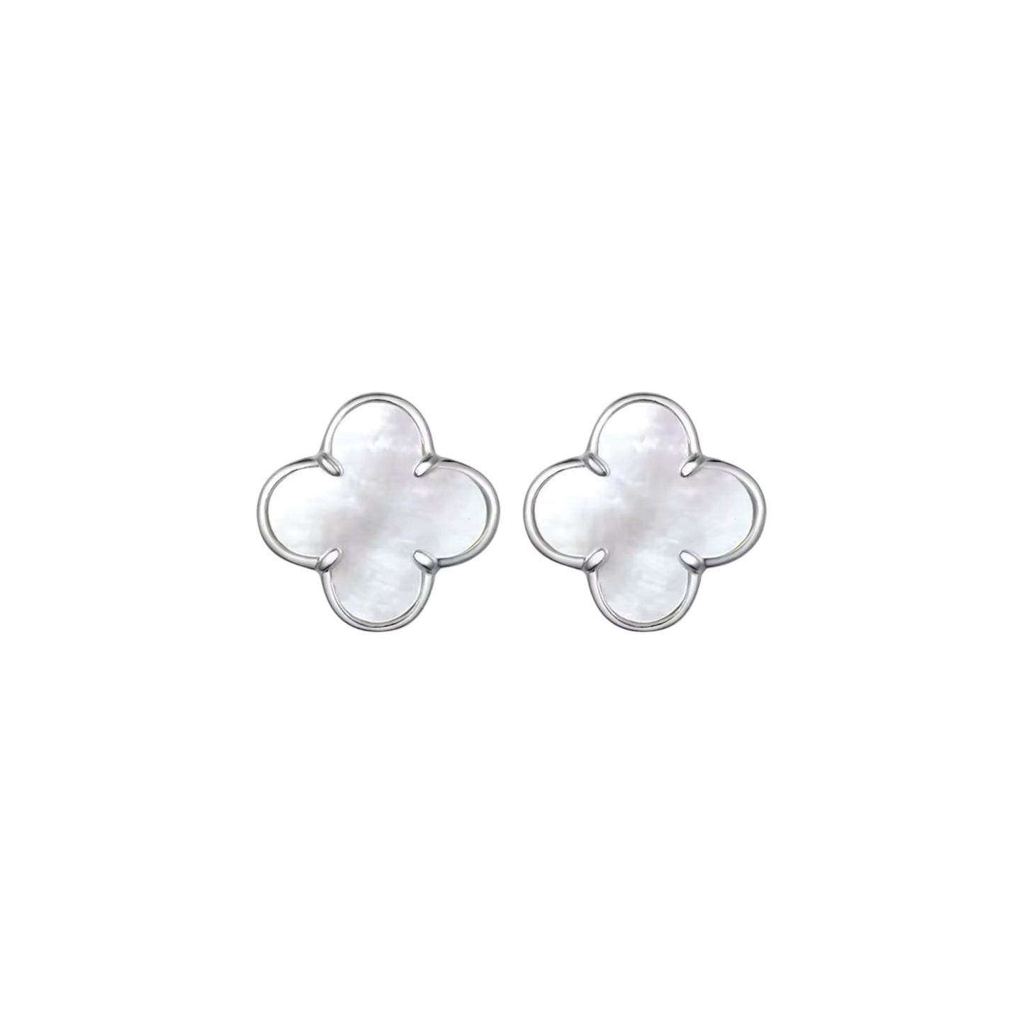 Silver Clover Studs