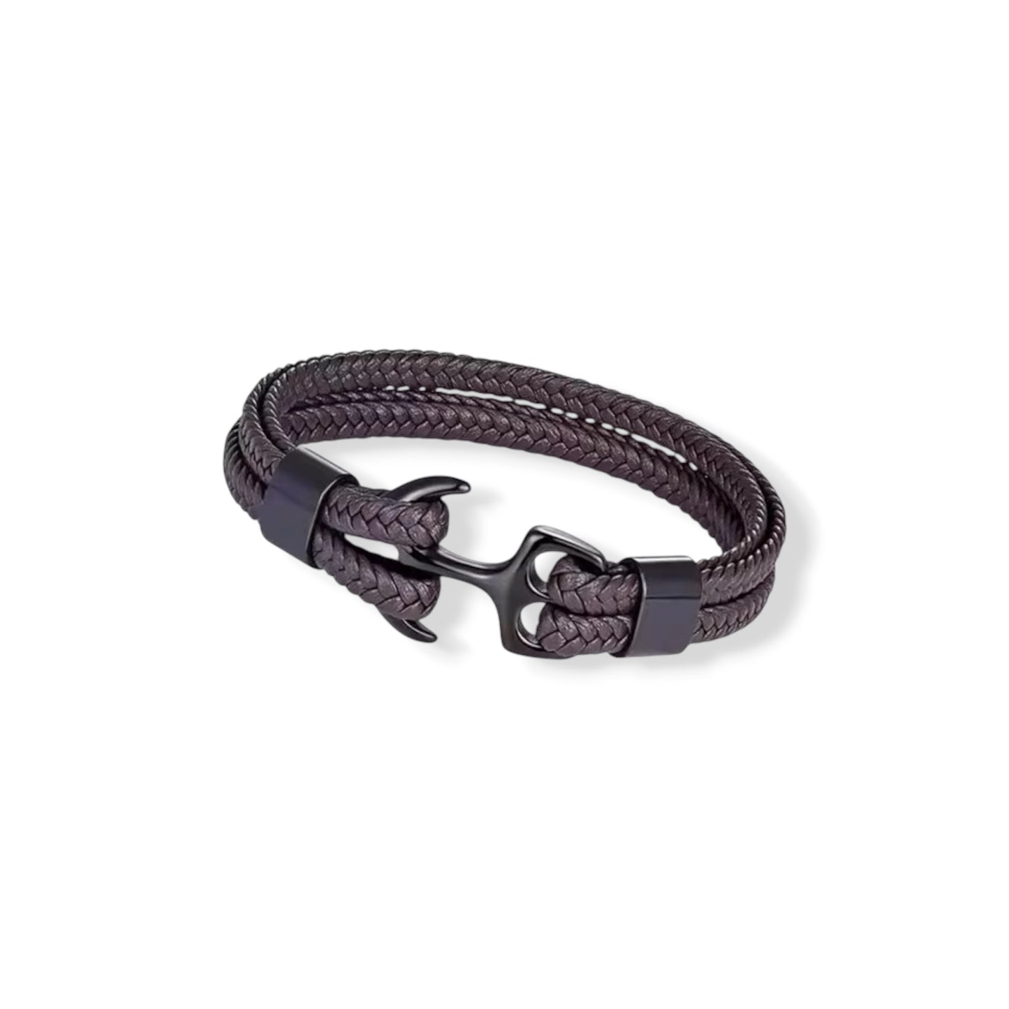 Anchor brown and black bracelet